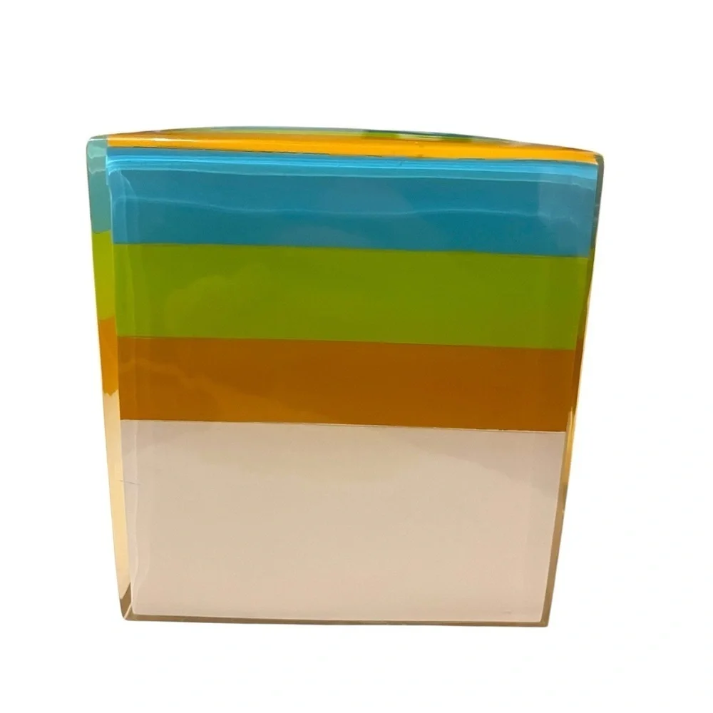 Chroma Works Retro Acrylic Blue Green Orange White Tissue Box Cover